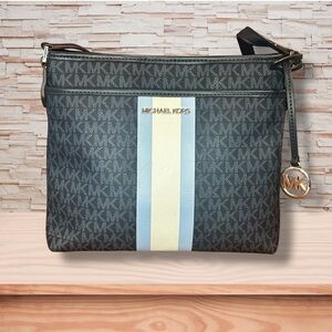 Michael Kors Bedford Small Logo Stripe Crossbody Bag